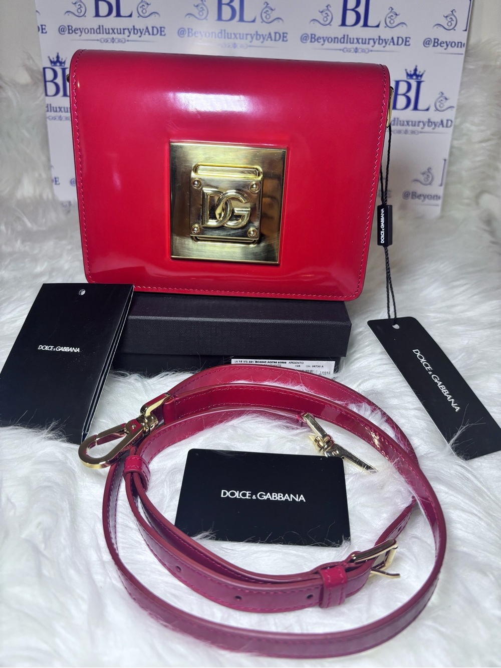 Dolce & Gabbana Lipstick Red Patent Leather Shoulder/clutch  Bag